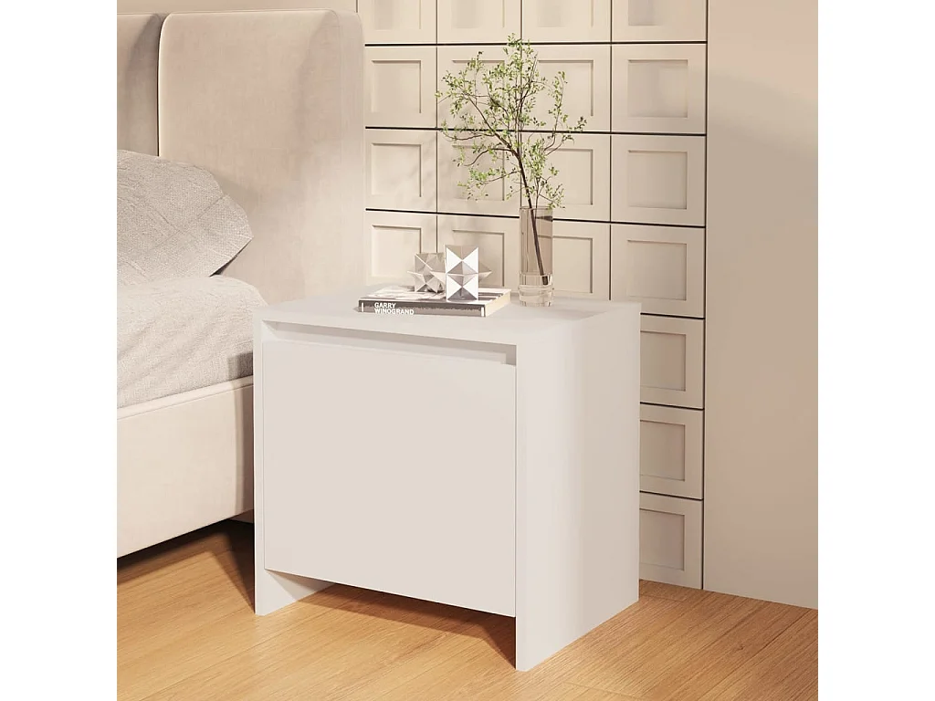 Little Rock  Tables de chevet 2 pcs blanc 45x34x44,5 cm bois d'ingénierie
