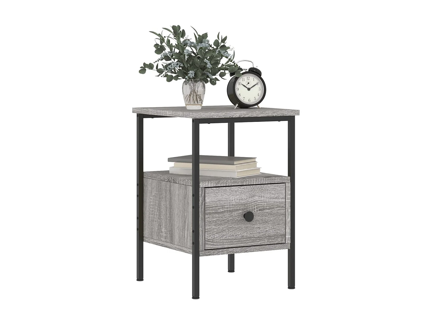 Broadlands  Table de chevet sonoma gris 34x36x50 cm bois d'ingénierie