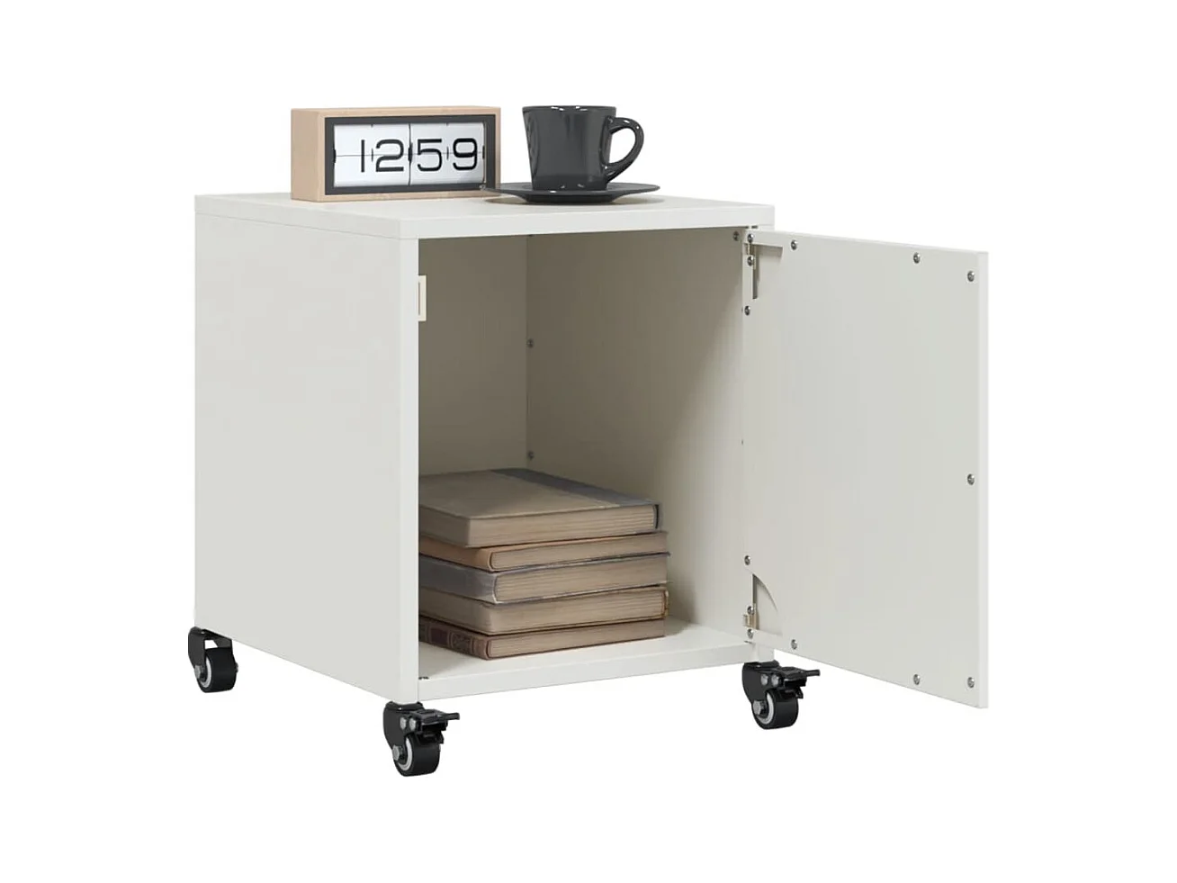 Crestline  Tables de chevet 2 pcs blanc 36x39x43,5 cm acier