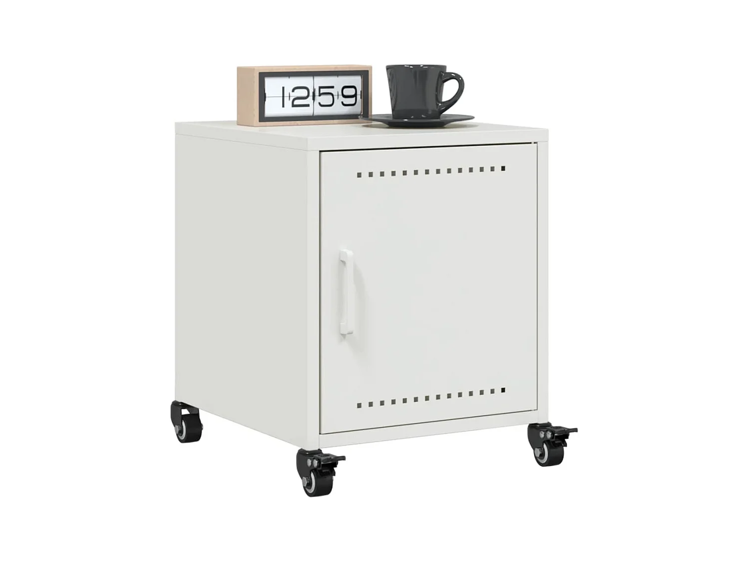 Crestline  Tables de chevet 2 pcs blanc 36x39x43,5 cm acier