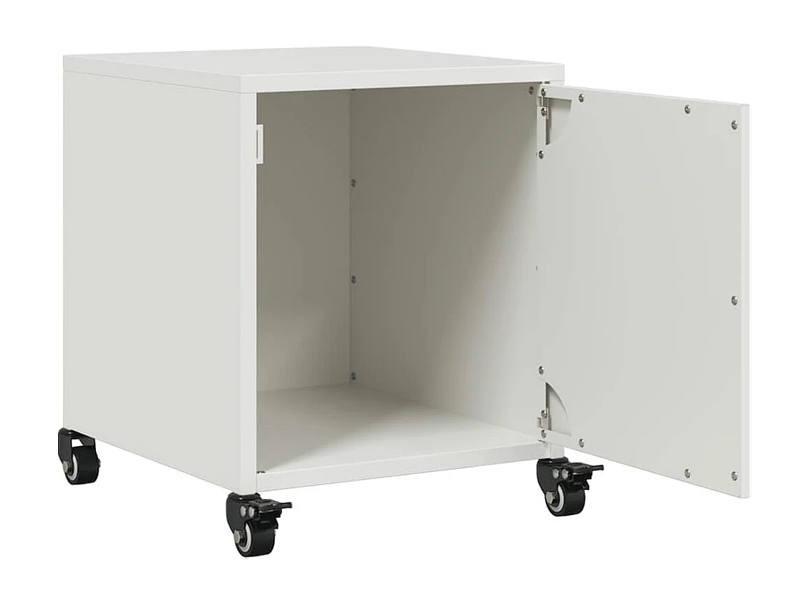 Crestline  Tables de chevet 2 pcs blanc 36x39x43,5 cm acier