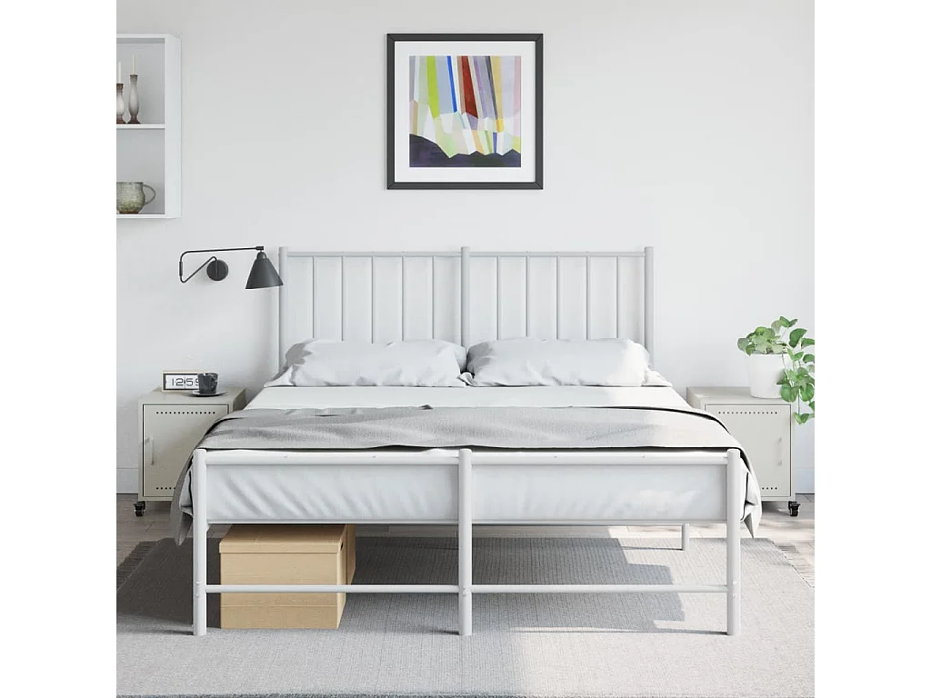 Crestline  Tables de chevet 2 pcs blanc 36x39x43,5 cm acier