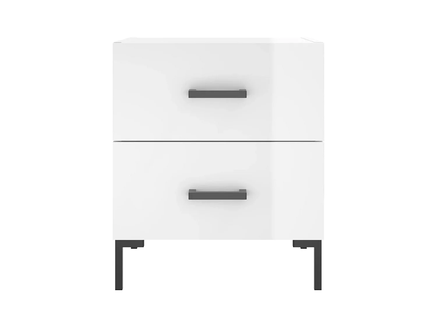 Myrion  Tables de chevet 2 pcs blanc brillant 40x35x47,5 cm