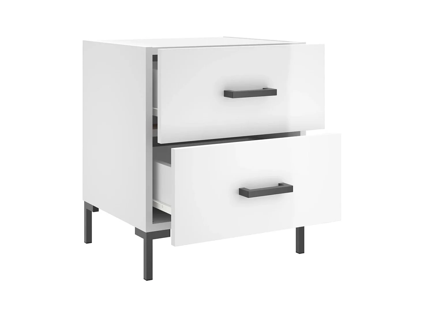 Myrion  Tables de chevet 2 pcs blanc brillant 40x35x47,5 cm