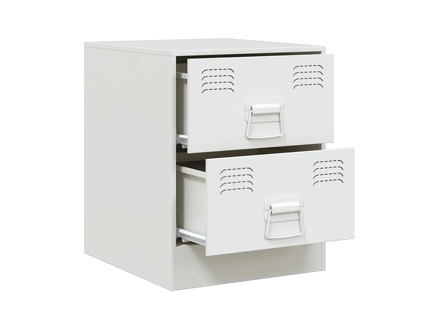 Groton  Tables de chevet 2 pcs blanc 34,5x39x44 cm acier