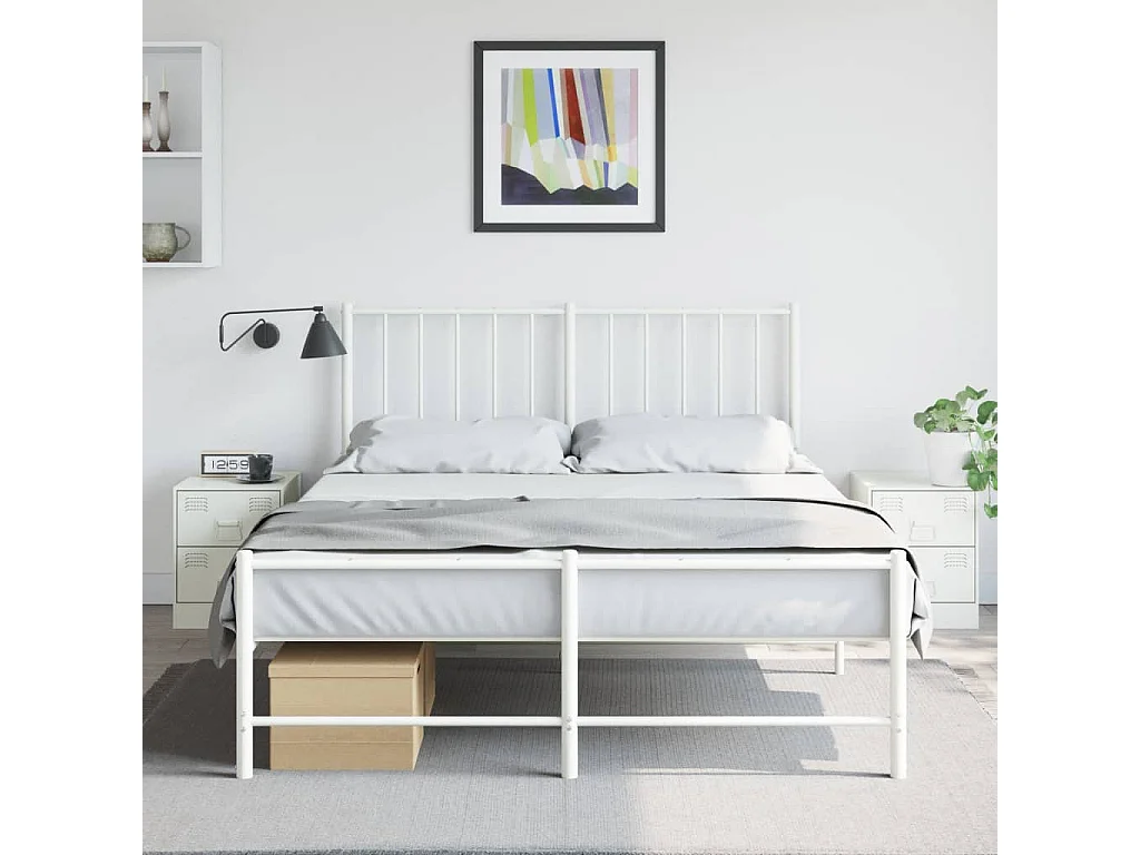 Groton  Tables de chevet 2 pcs blanc 34,5x39x44 cm acier