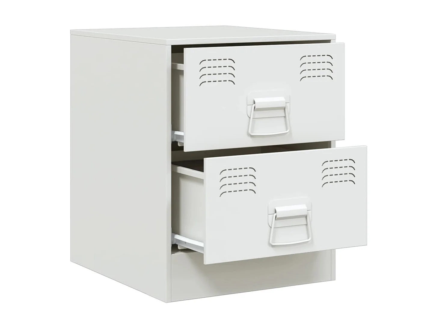 Groton  Tables de chevet 2 pcs blanc 34,5x39x44 cm acier