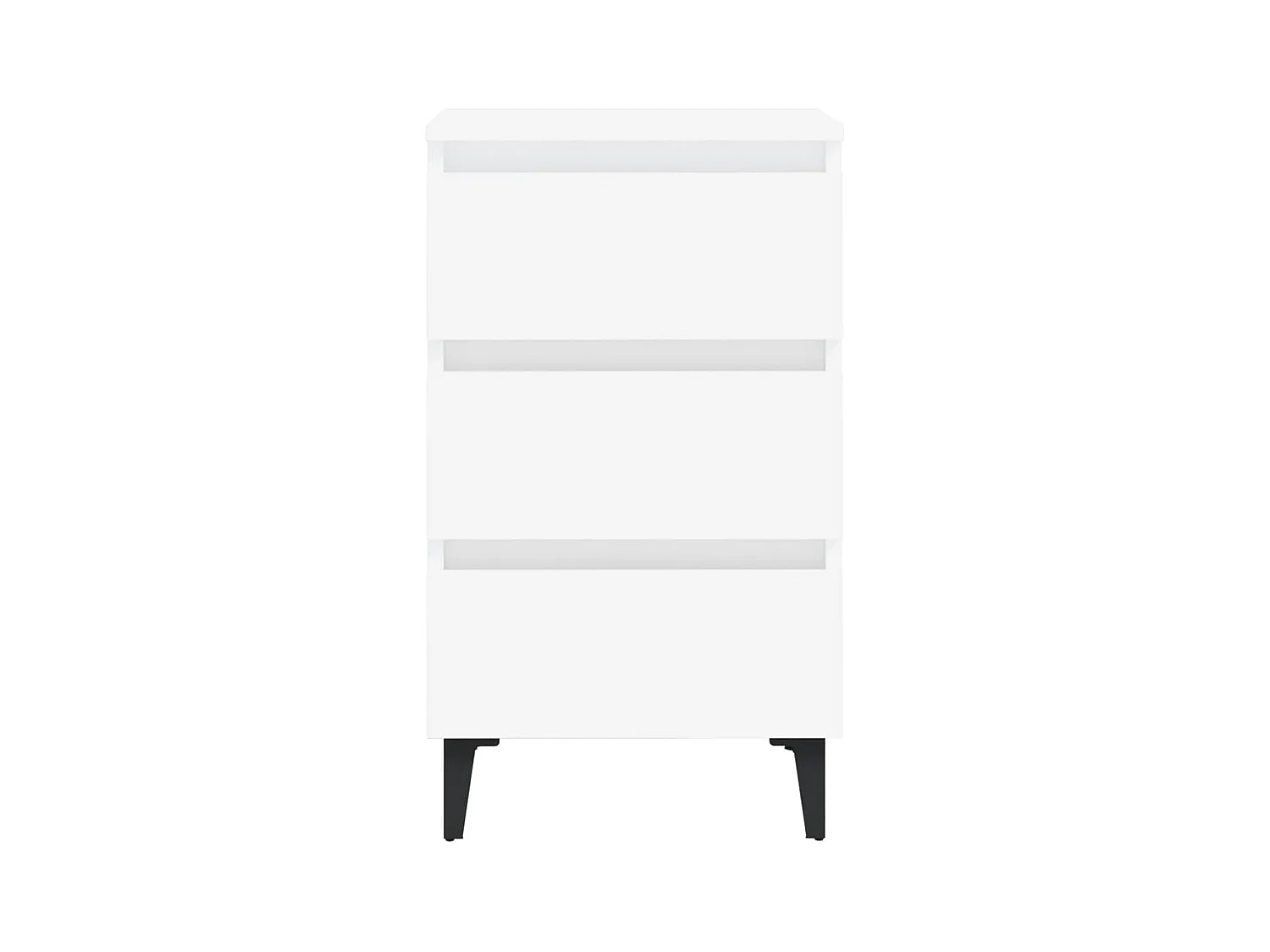 Artan  Table de chevet avec pieds en métal blanc 40x35x69 cm