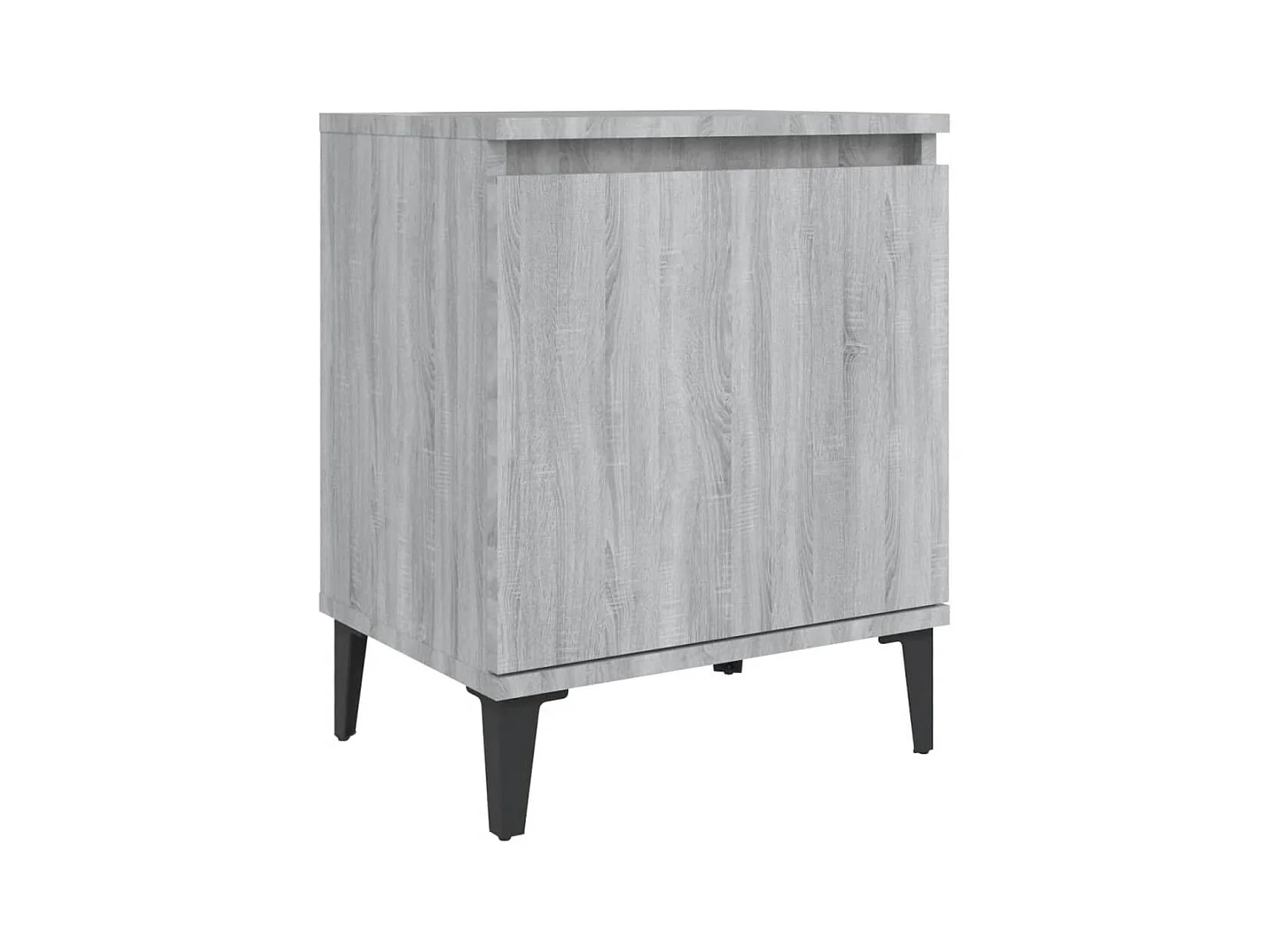 Council Bluffs  Mesita de noche con patas de metal gris Sonoma 40x30x50 cm
