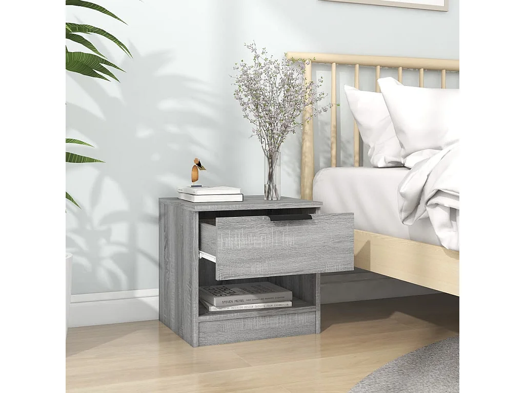 Brøndby  Tables de chevet 2 pcs Sonoma gris Bois d'ingénierie