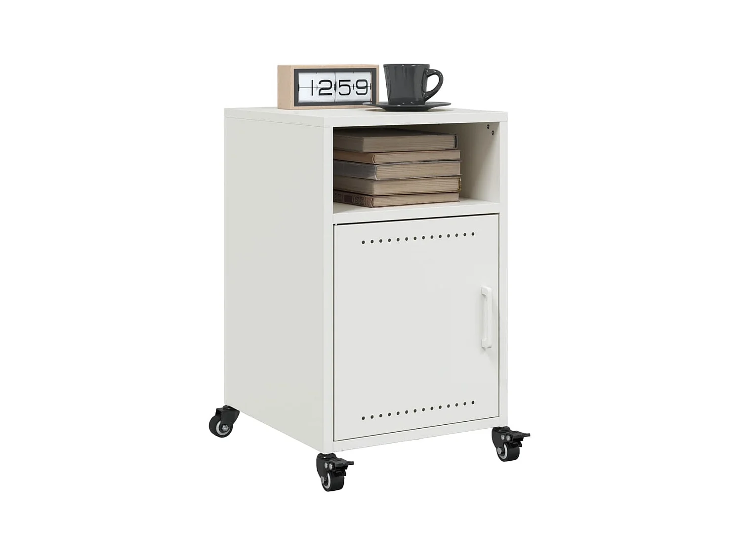 Jana  Tables de chevet 2 pcs blanc 36x39x59 cm acier