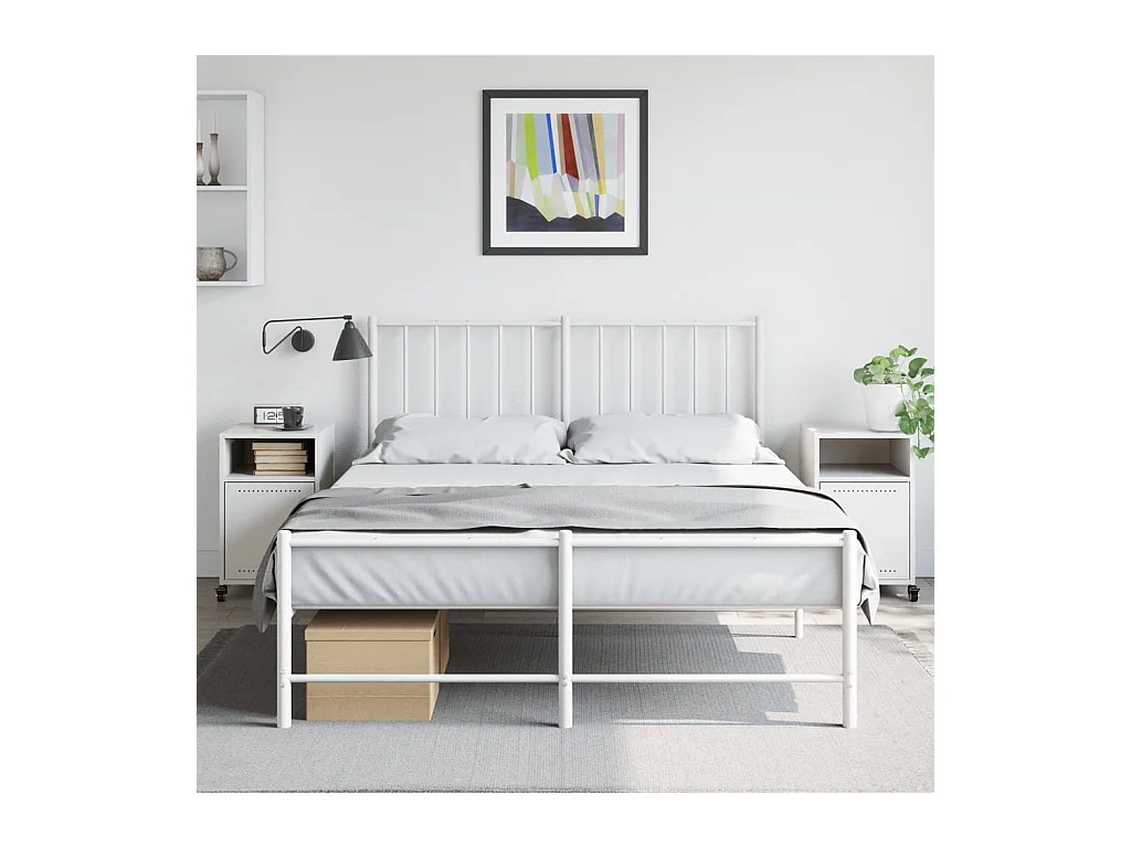 Jana  Tables de chevet 2 pcs blanc 36x39x59 cm acier