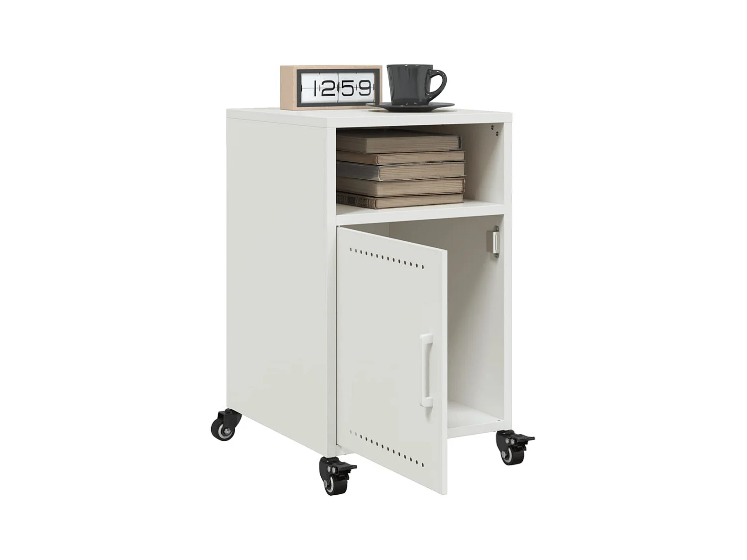 Jana  Tables de chevet 2 pcs blanc 36x39x59 cm acier