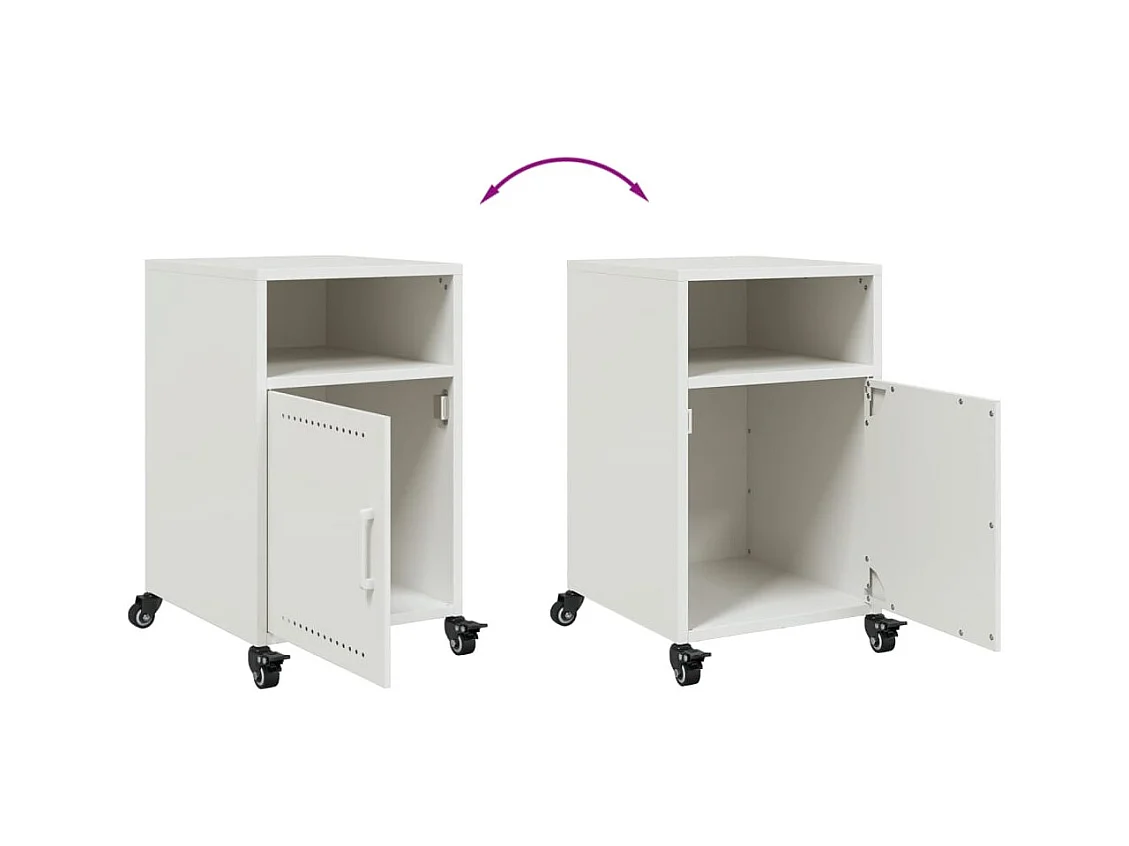 Jana  Tables de chevet 2 pcs blanc 36x39x59 cm acier