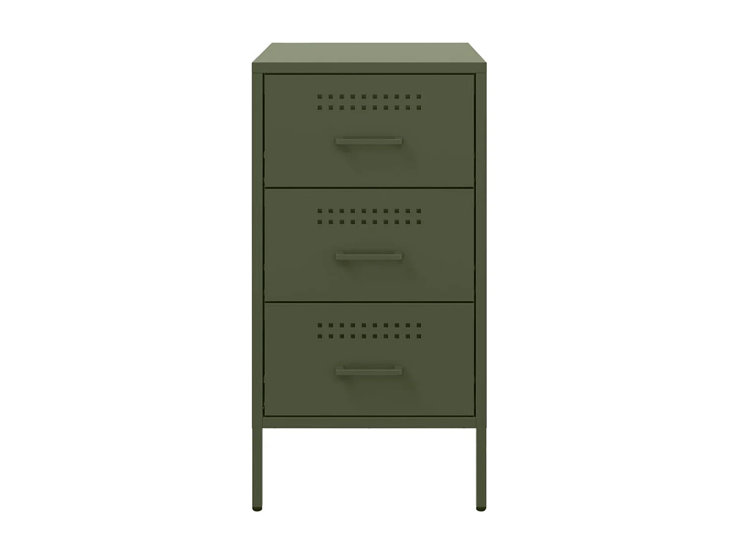Vyndor  Tables de chevet 2 pcs vert olive 36x39x68 cm acier
