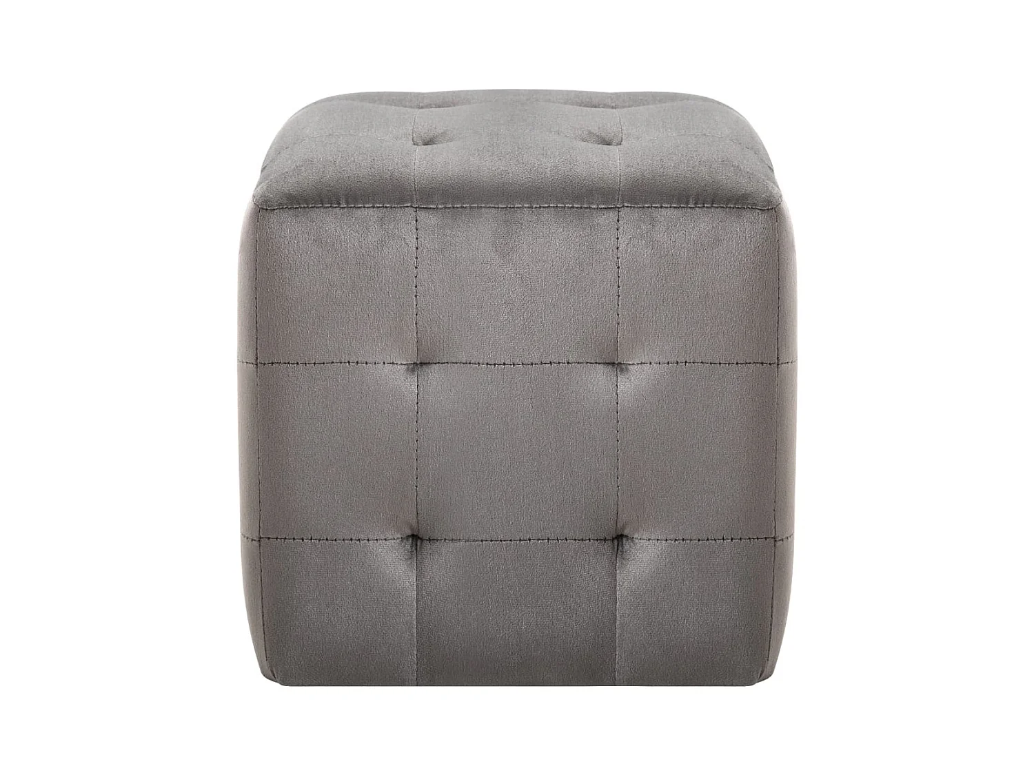 Delyn  2 pcs Tables de chevet Gris 30x30x30 cm Tissu velours