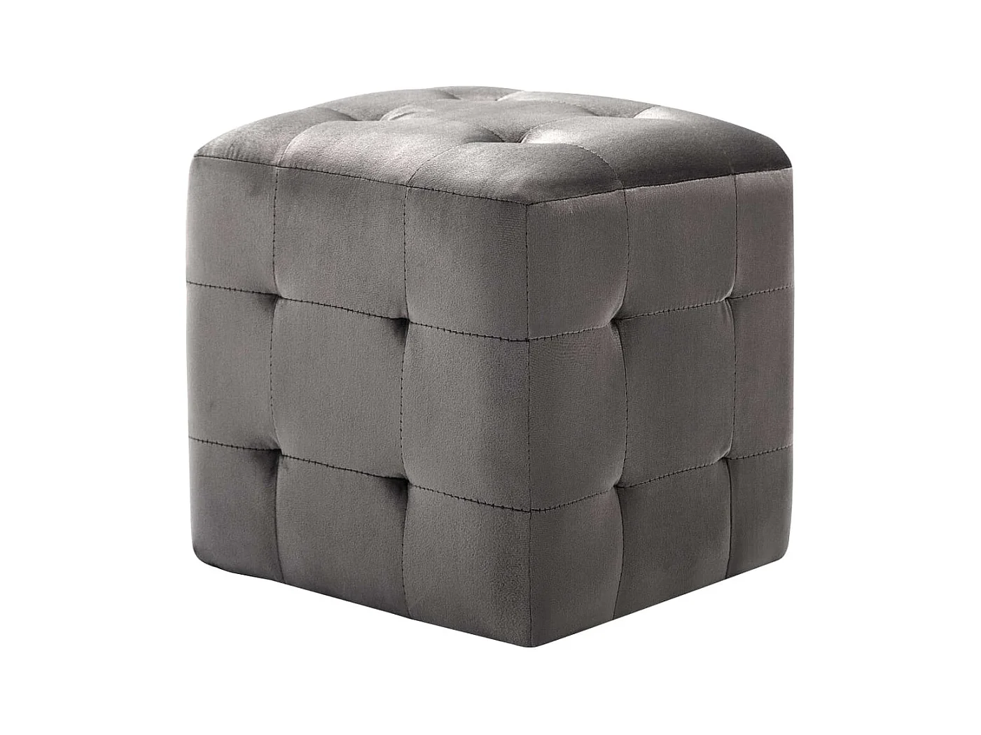 Delyn  Comodini 2 pz Grigio 30x30x30 cm in Tessuto Vellutato