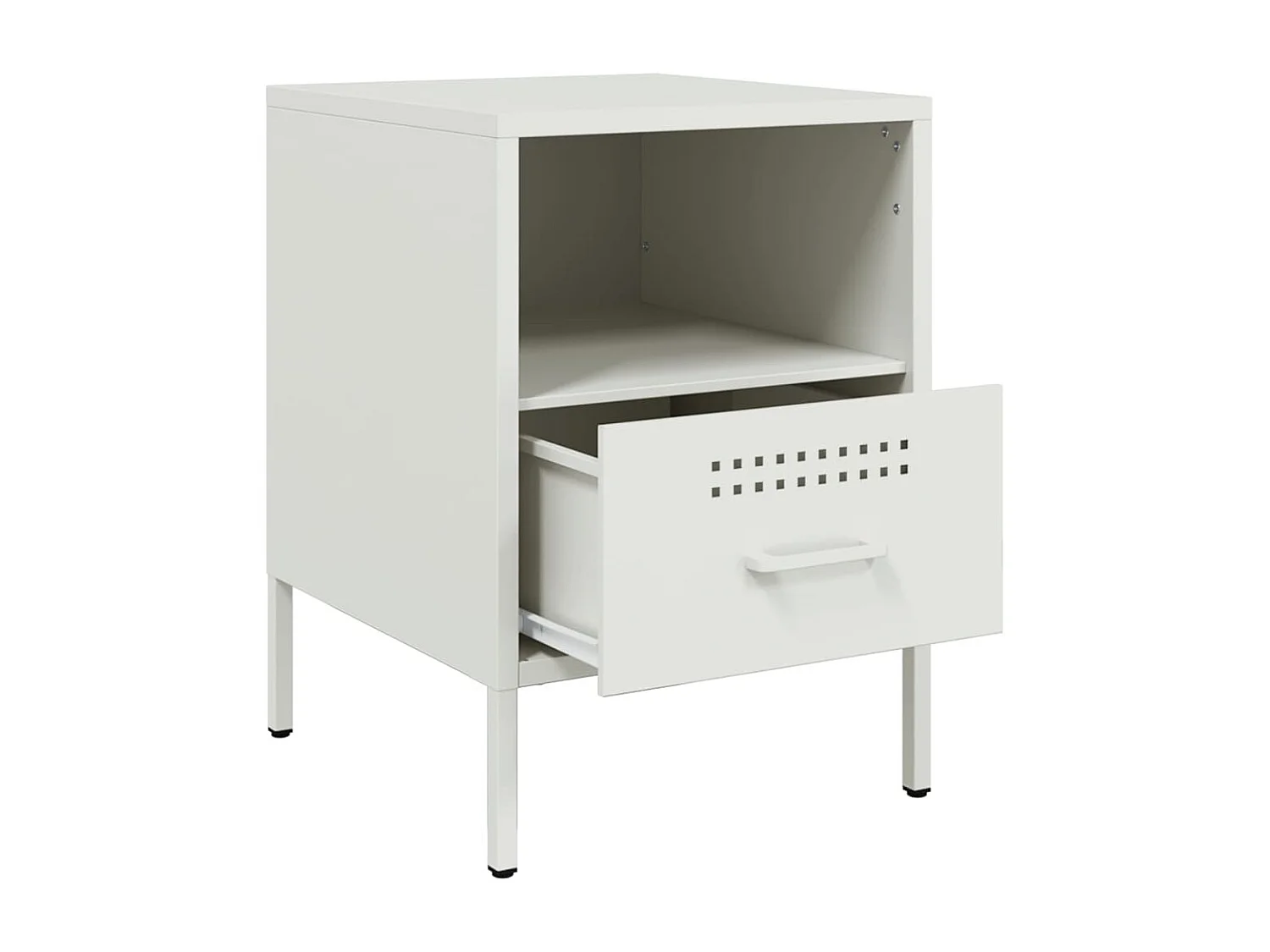 Sundby  Table de chevet blanc 36x39x50,5 cm acier