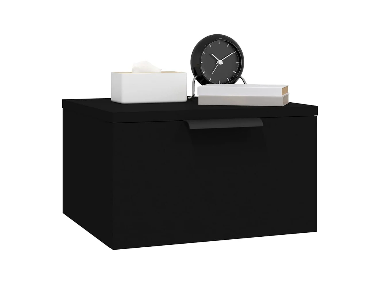 Steve James  Table de chevet murale noir 34x30x20 cm