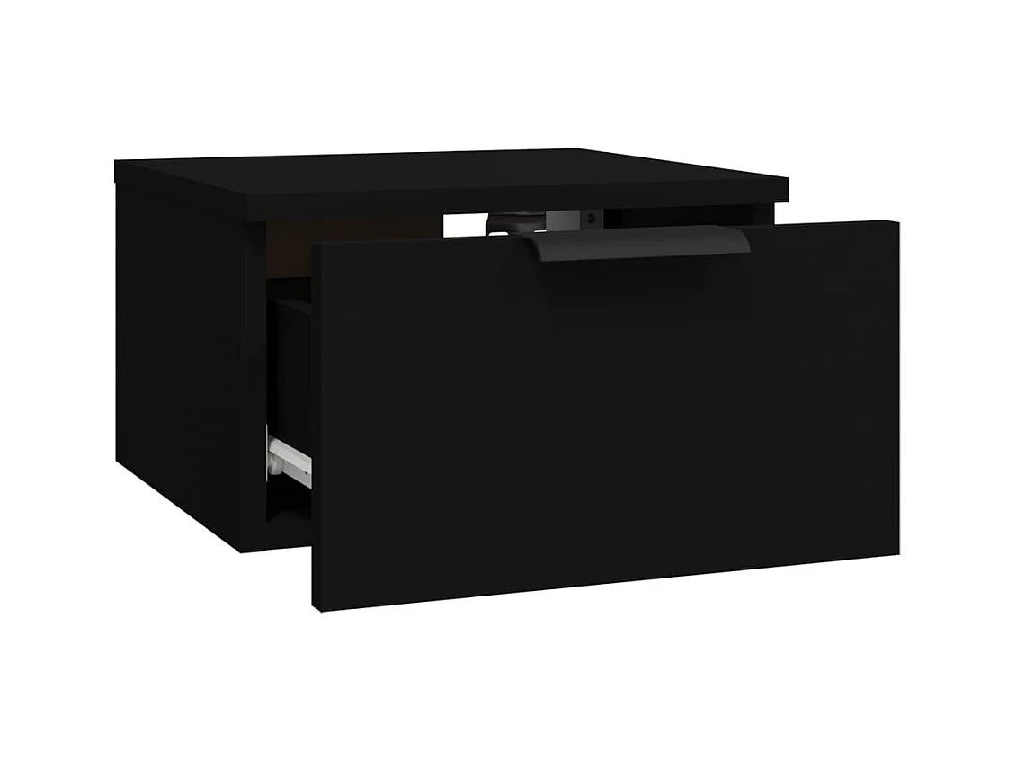 Steve James  Table de chevet murale noir 34x30x20 cm