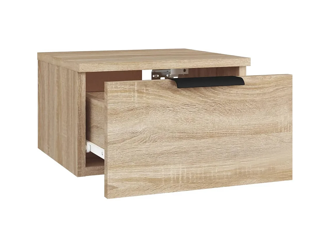 Steve James  Table de chevet murale Chêne sonoma 34x30x20 cm