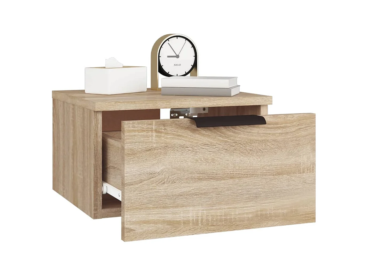 Steve James  Table de chevet murale Chêne sonoma 34x30x20 cm