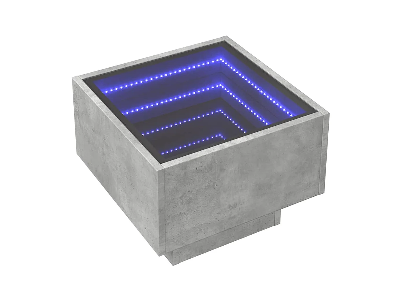 Myrla  Table de chevet avec LED infini gris béton 40x40x30 cm