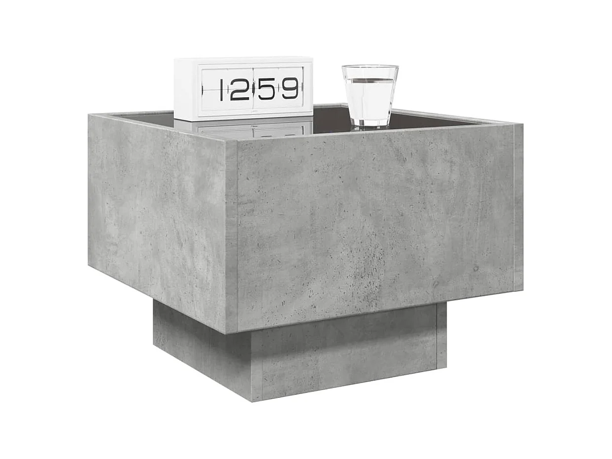 Myrla  Table de chevet avec LED infini gris béton 40x40x30 cm