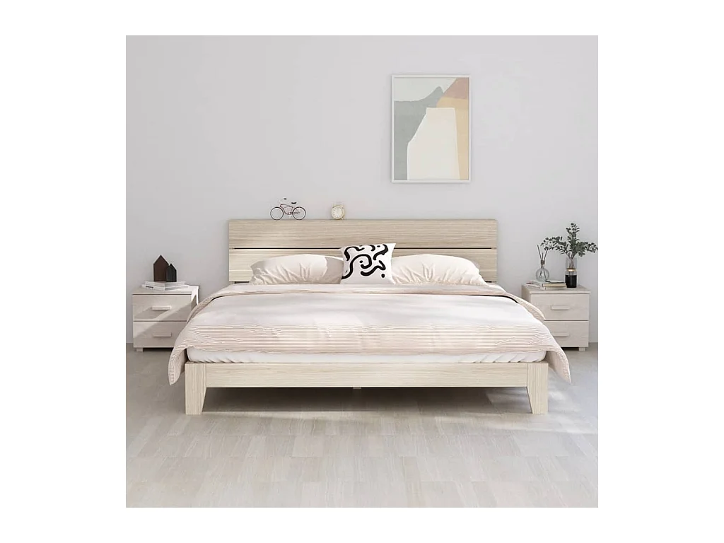 Iduna  Tables de chevet HAMAR 2 pcs Blanc 40x35x44,5 cm Bois massif