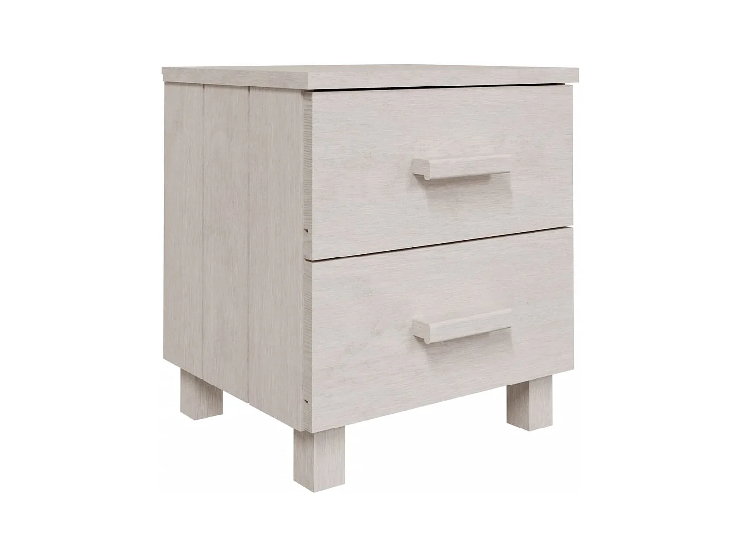 Iduna  Tables de chevet HAMAR 2 pcs Blanc 40x35x44,5 cm Bois massif