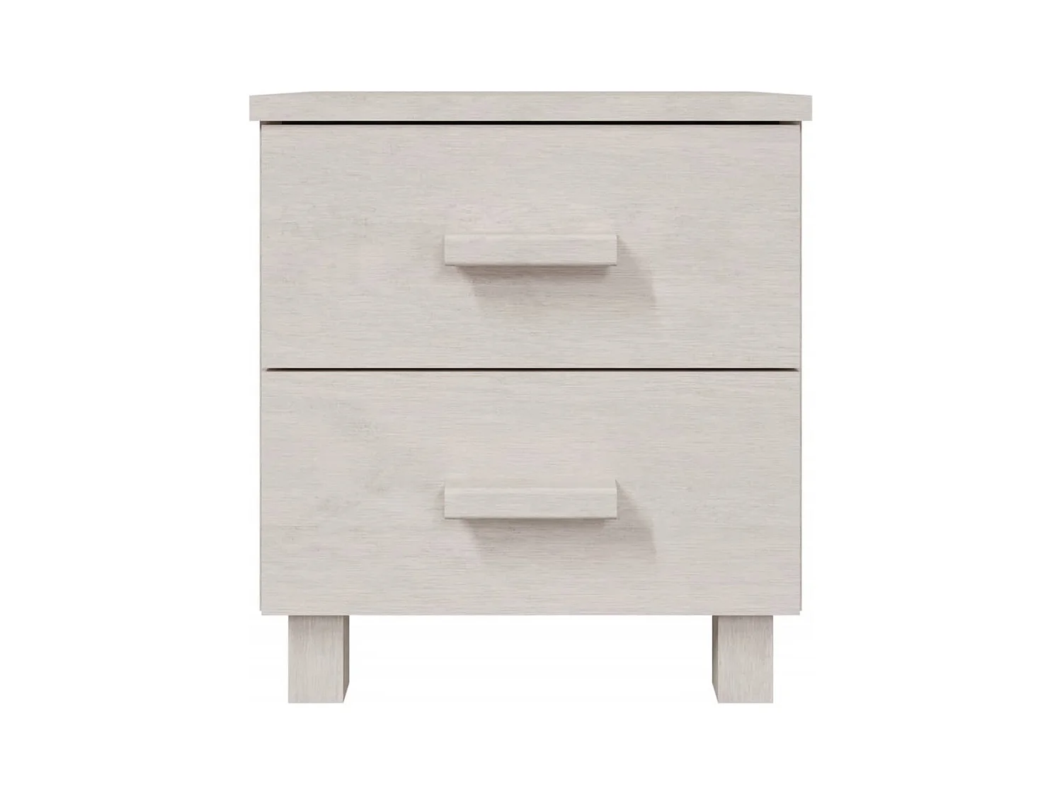 Iduna  Tables de chevet HAMAR 2 pcs Blanc 40x35x44,5 cm Bois massif