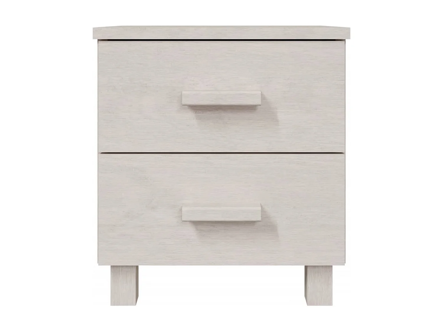 Iduna  Tables de chevet HAMAR 2 pcs Blanc 40x35x44,5 cm Bois massif