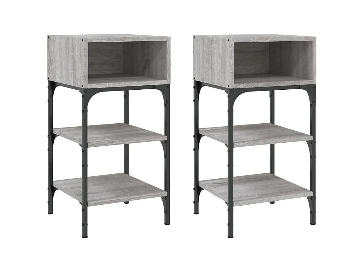 Walo  Tables de chevet 2 pcs sonoma gris 35x34,5x70cm bois ingénierie