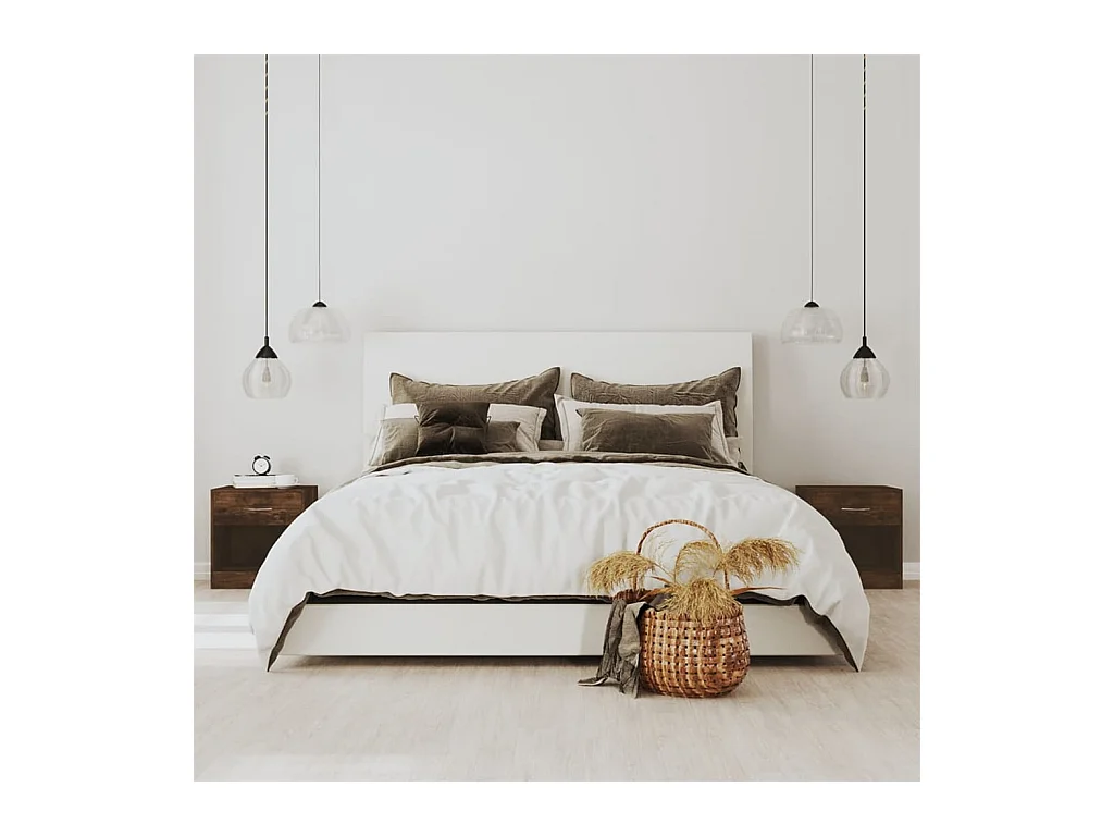 Gralina  Tables de chevet 2 pcs avec tiroir Chêne fumé