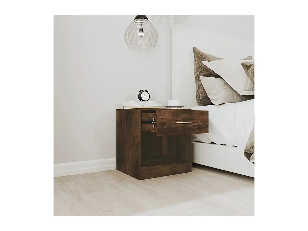 Gralina  Tables de chevet 2 pcs avec tiroir Chêne fumé