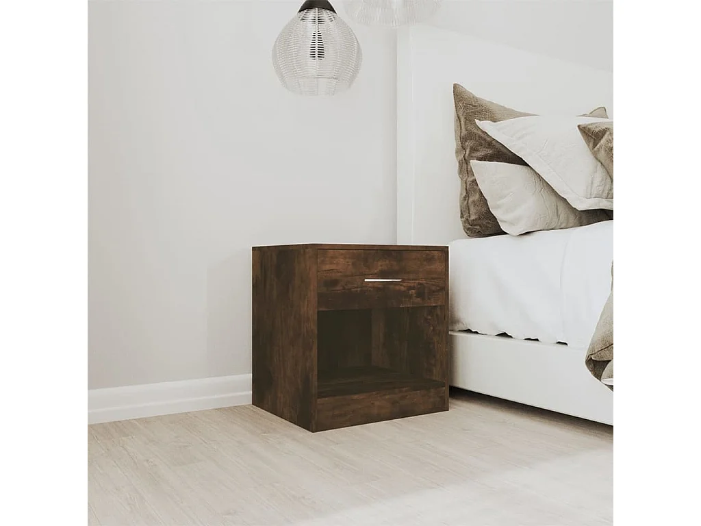 Gralina  Tables de chevet 2 pcs avec tiroir Chêne fumé