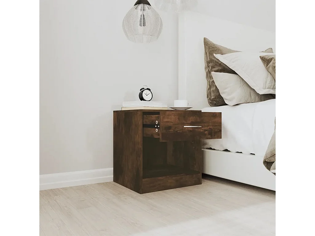 Gralina  Tables de chevet 2 pcs avec tiroir Chêne fumé