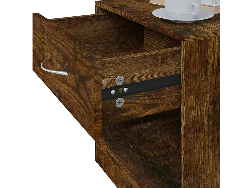 Gralina  Tables de chevet 2 pcs avec tiroir Chêne fumé