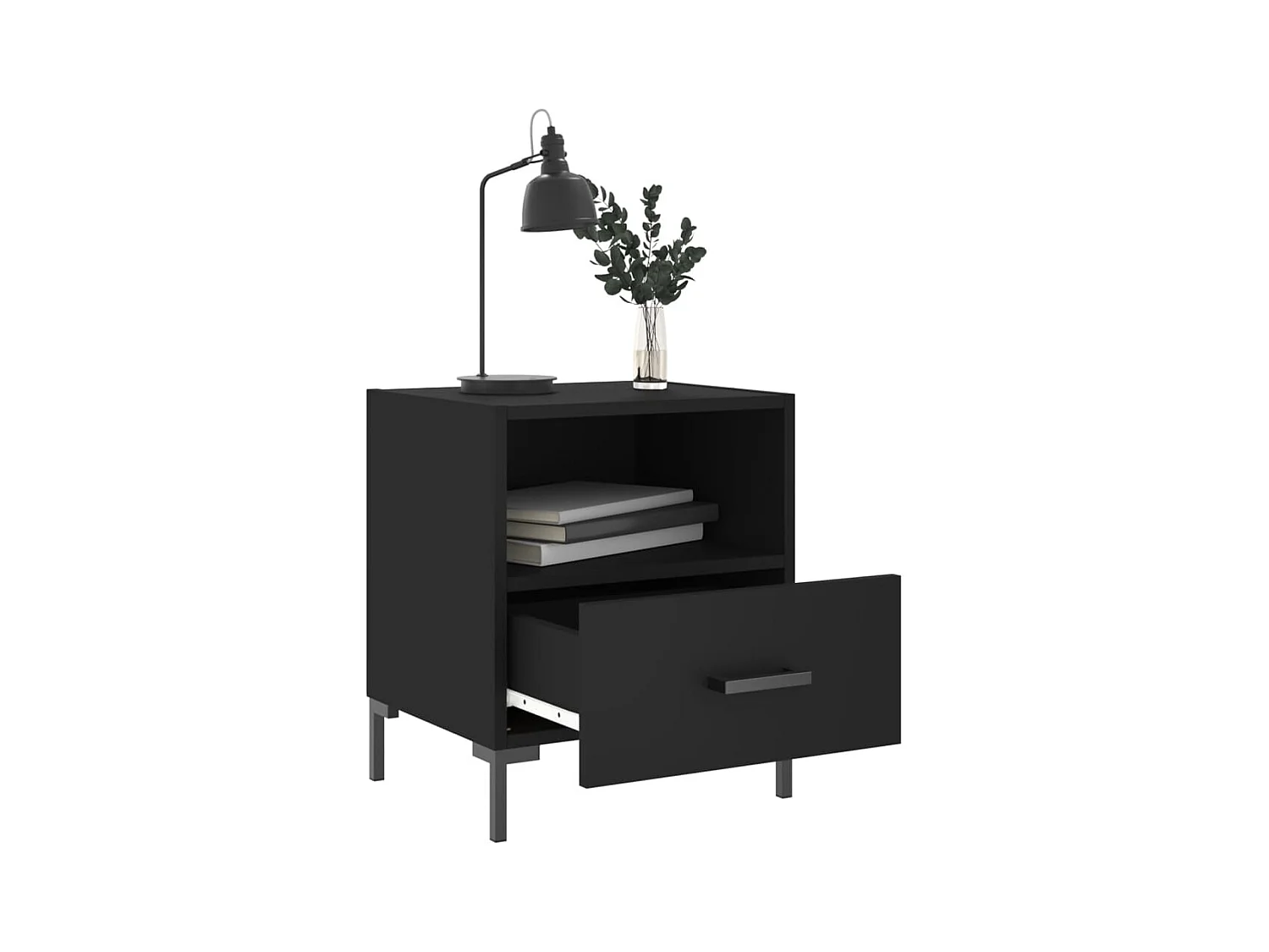 Paul-Henri  Tables de chevet 2 pcs noir 40x35x47,5 cm bois d’ingénierie