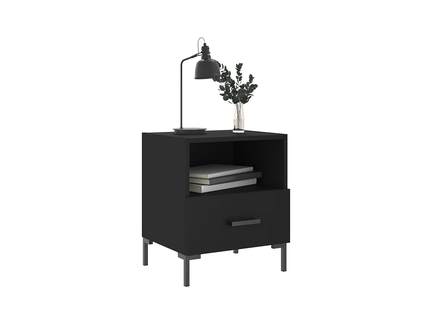 Paul-Henri  Tables de chevet 2 pcs noir 40x35x47,5 cm bois d’ingénierie