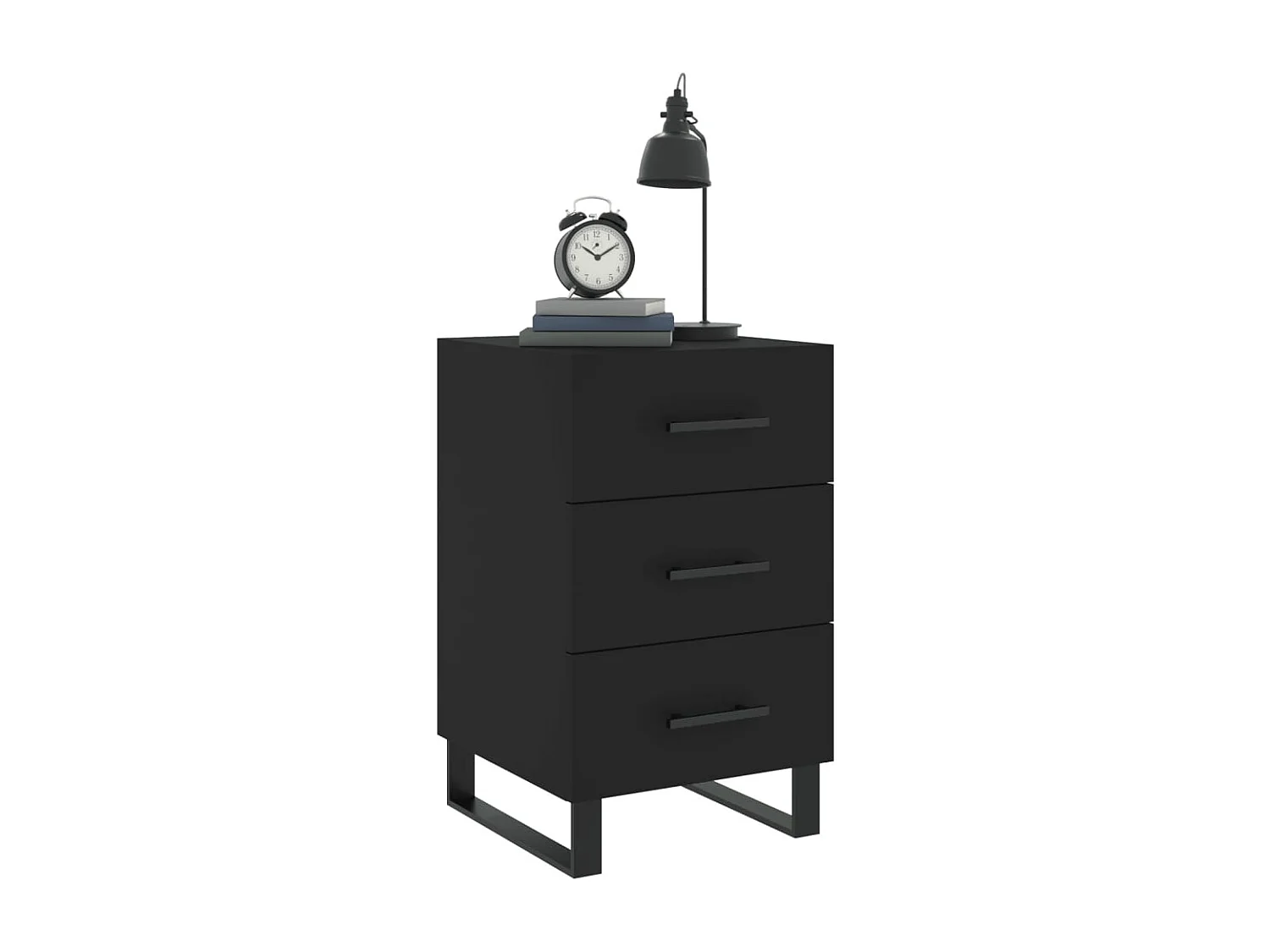 Eilven  Table de chevet noir 40x40x66 cm bois d'ingénierie