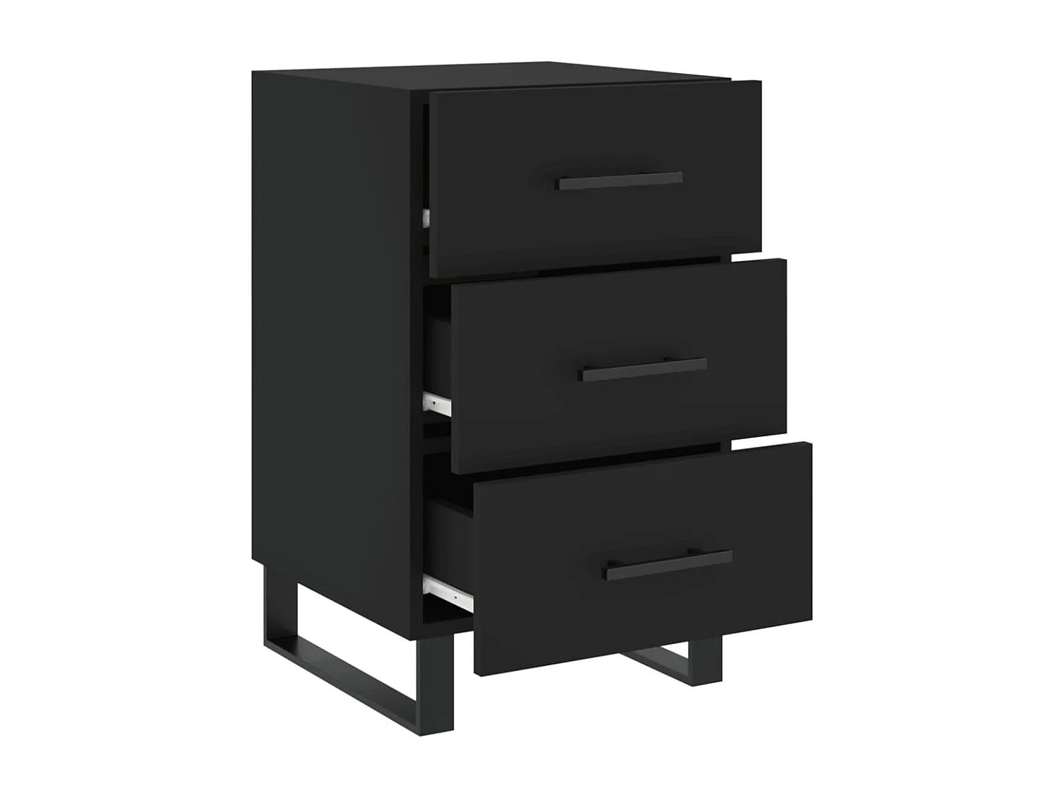 Eilven  Table de chevet noir 40x40x66 cm bois d'ingénierie