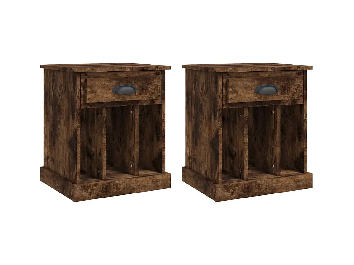 Verónica Paz  Tables de chevet 2 pcs chêne fumé 43x36x50 cm