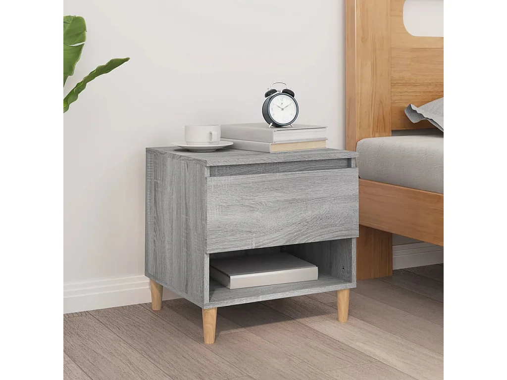 Galorn  Table de chevet Sonoma gris 50x46x50 cm Bois d'ingénierie