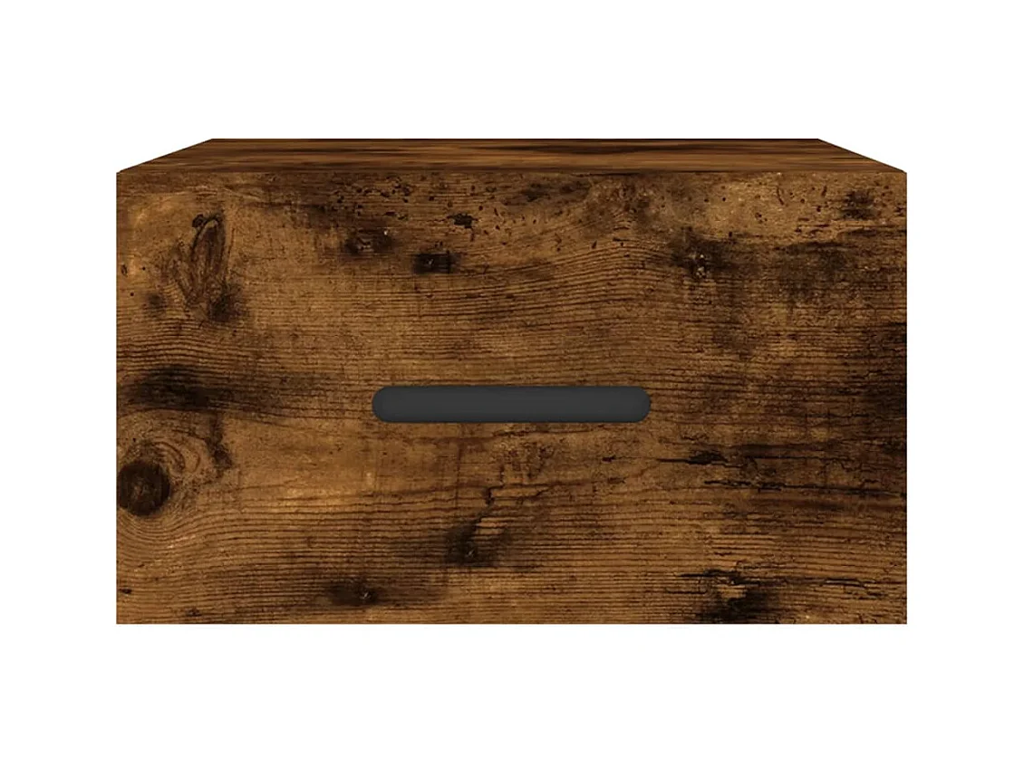 Cataula  Table de chevet murale chêne fumé 35x35x20 cm