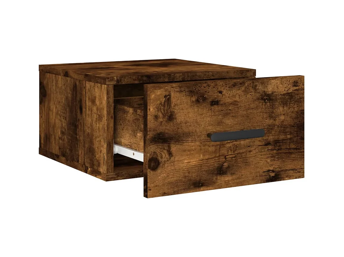 Cataula  Table de chevet murale chêne fumé 35x35x20 cm