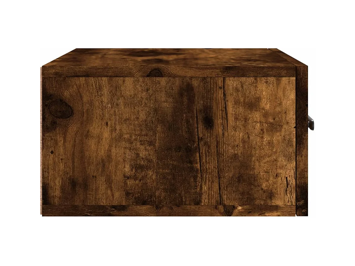 Cataula  Table de chevet murale chêne fumé 35x35x20 cm