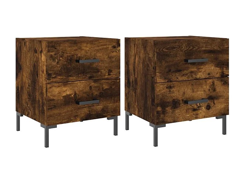 Myrion  Mesita noche 2 uds madera ingeniería roble ahumado 40x35x47,5cm