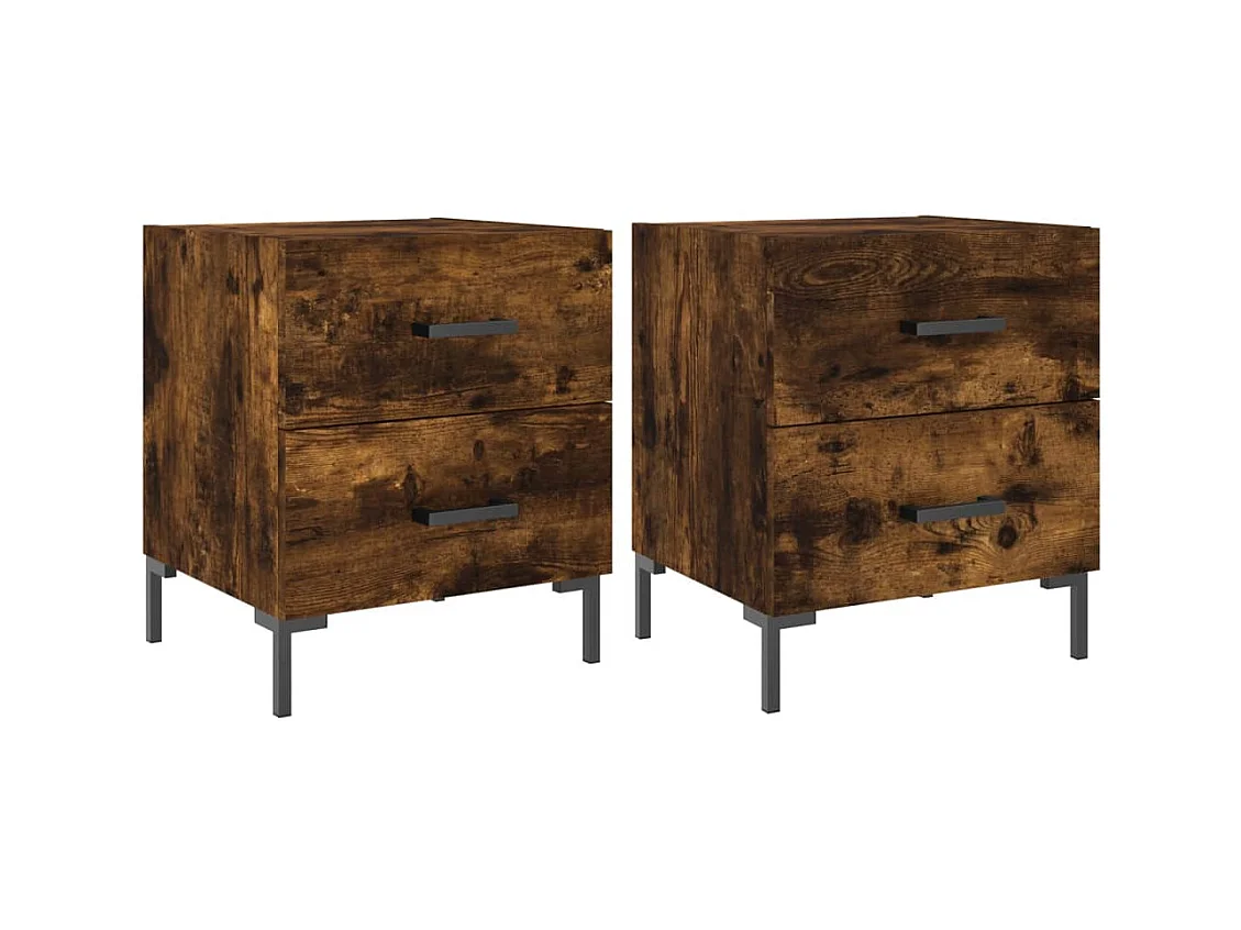 Myrion  Tables de chevet 2pcs chêne fumé 40x35x47,5cm bois d’ingénierie