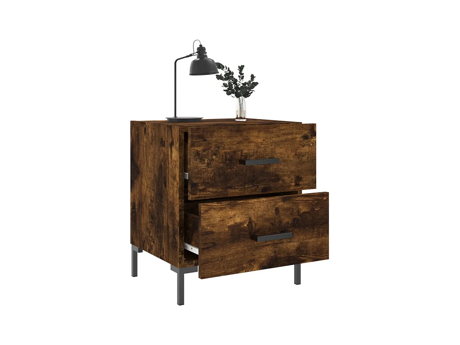 Myrion  Tables de chevet 2pcs chêne fumé 40x35x47,5cm bois d’ingénierie